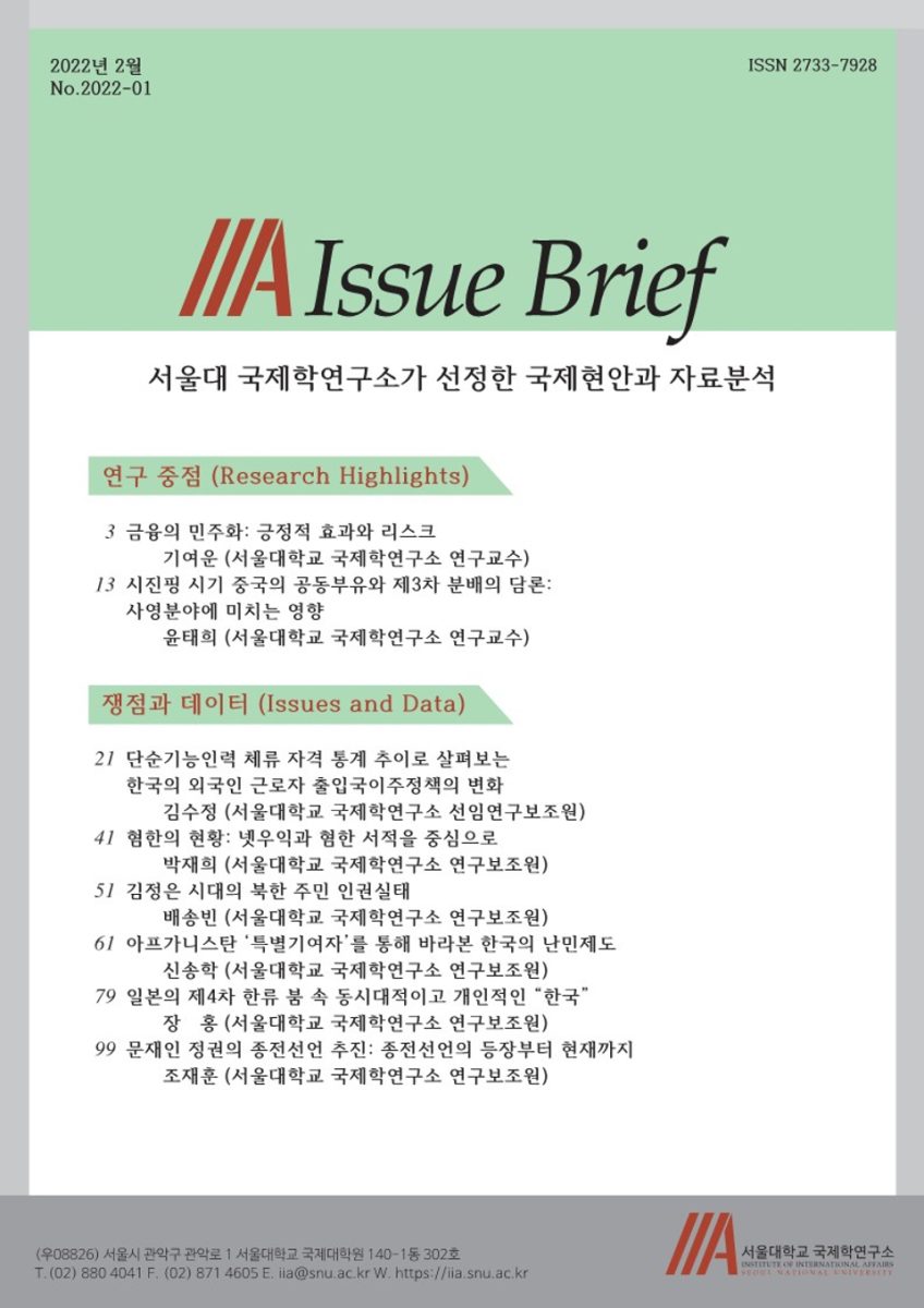 [IIA Issue Brief] 2022년 1호 (No. 2022-01) - 서울대학교 국제학연구소가 선정한 국제현안과 자료분석